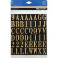 Hillman 1 in. Gold Vinyl Self-Adhesive Letter and Number Set 0-9 A-Z 112 pc, 6PK 842266